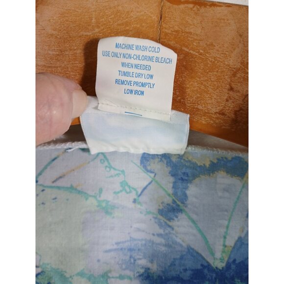 National Womens Zip Front Housecoat Robe 1X Blue Floral Butterfly Cozy Lounge - Picture 10 of 11